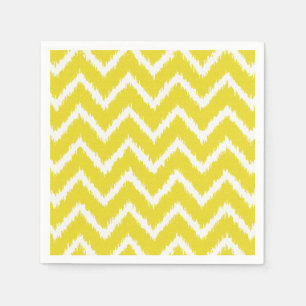 Ikat Chevrons - Senfgelb und weiß Serviette