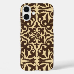 Ikat-Damaskmuster - Schokoladenbraun und Beige title_seo2
