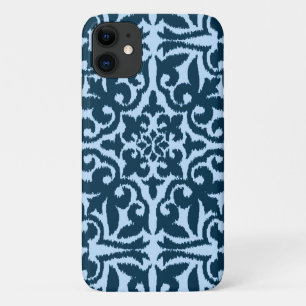 Ikat-Damasmuster - Dunkle Indizierung und hellblau Case-Mate iPhone Hülle