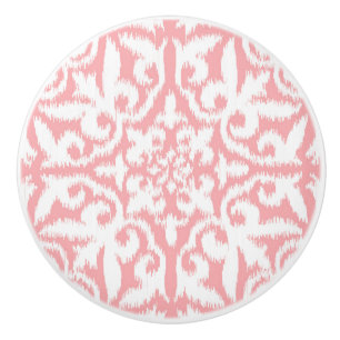Ikat-Damast-Muster - Muschel pink und weiß Keramikknauf
