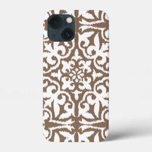 Ikat-Damast-Muster - Taupe Tan und White title_seo2