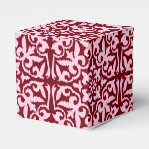 Ikat Damastmuster - Burgunder und Rosa Geschenkschachtel