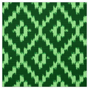 Ikat Diamant-Muster - Kieferngrün und -minze Stoff