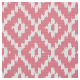 Ikat Diamant-Muster - Muschelrosa und -WEISS Stoff
