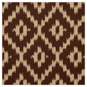 Ikat Diamant-Muster - schokoladenbraun und beige Stoff