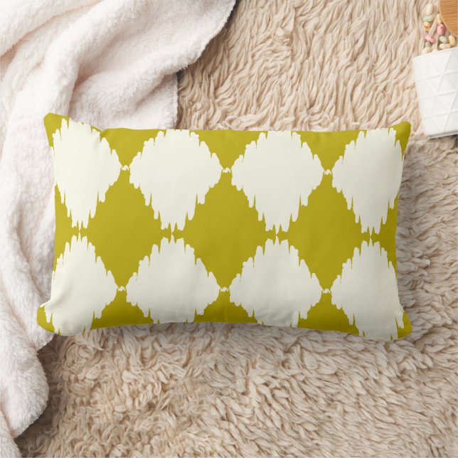 iKat Diamond Chartreuse und Elfenbeinkissen Lendenkissen (Decke)