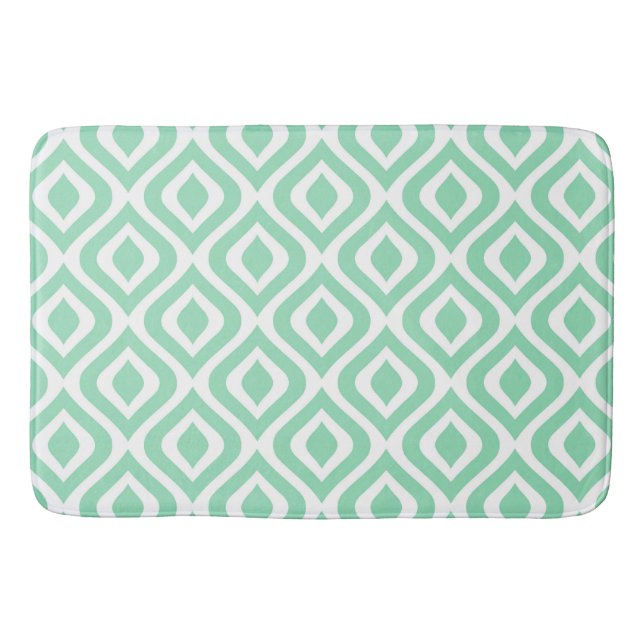 Ikat Diamond Muster in Minz Green Badematte (Vorderseite)