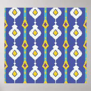 Ikat, ein nahtloses ethnisches Muster. Poster