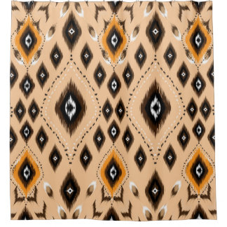 Ikat Ethnic Geometric Folklore Muster Duschvorhang