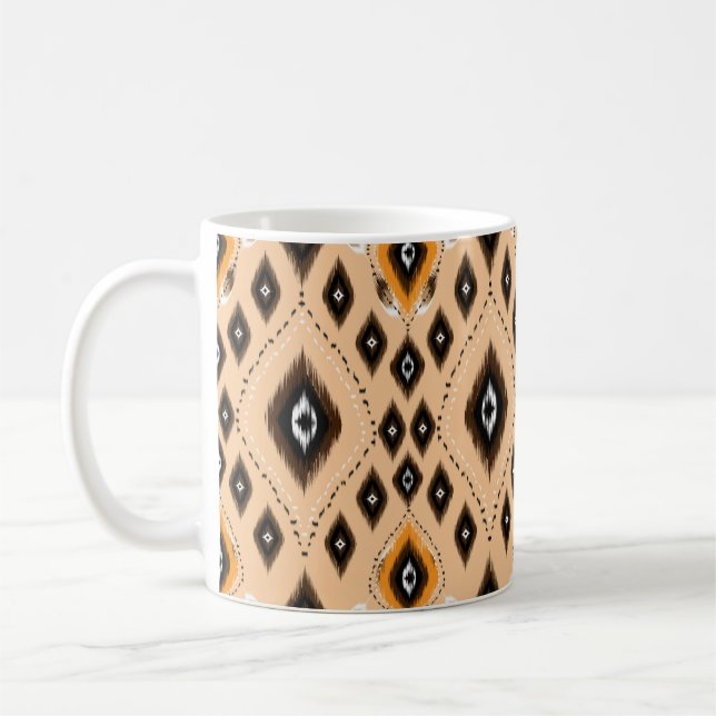 Ikat Ethnic Geometric Folklore Muster Kaffeetasse (Links)