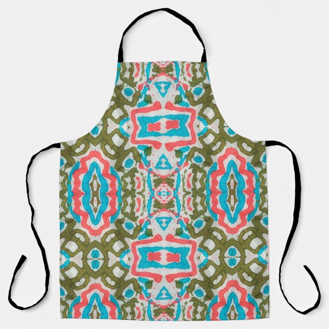 Ikat Ethnisches Abstraktes Muster. Shaman Pattern. Schürze (Vorderseite)