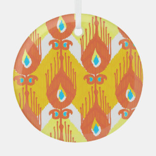 Ikat Fabric Muster: Ethnisch Vintages Design. Ornament Aus Glas