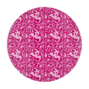 Ikat Floral Damask - Fuchsia und Pink Schneidebrett