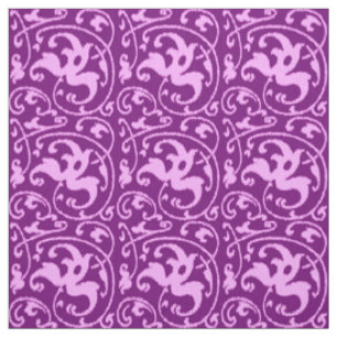 Ikat Floral Damask - Orchid und Lila Stoff
