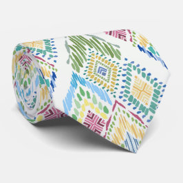 Ikat Floral Nahtloses Muster Krawatte