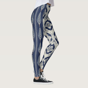 Ikat Floral Paisley Pattern Leggings