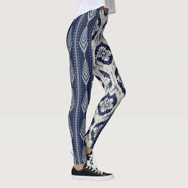 Ikat Floral Paisley Pattern Leggings (Rechts)