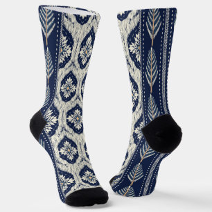 Ikat Floral Paisley Pattern Socken