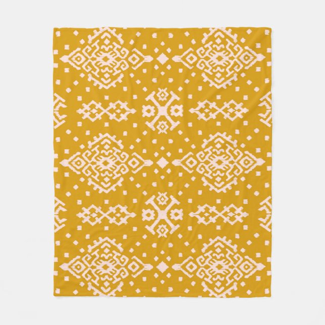 Ikat Folklore-Ornament - ethnische Textur. Fleecedecke (Vorderseite)
