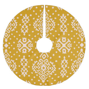 Ikat Folklore-Ornament - ethnische Textur. Polyester Weihnachtsbaumdecke