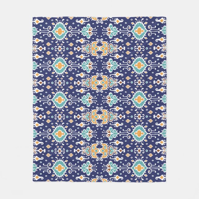 Ikat Geometric: Folklore Orientale Ornament. Fleecedecke (Vorderseite)