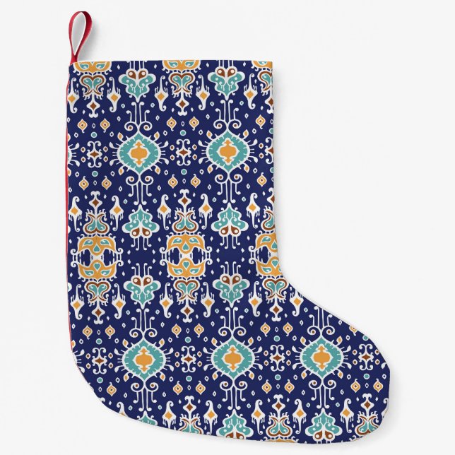 Ikat Geometric: Folklore Orientale Ornament. Kleiner Weihnachtsstrumpf (Vorderseite)