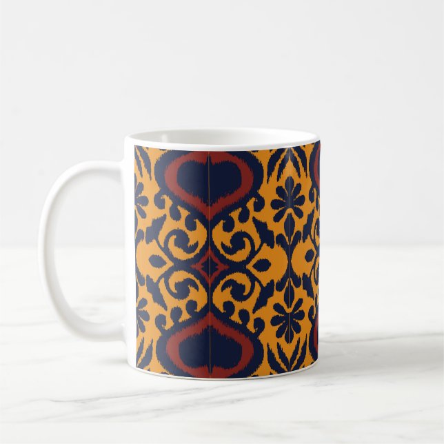 Ikat geometric folklore ornament. Oriental damask  Kaffeetasse (Links)