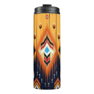 Ikat geometric folklore ornament. Tribal ethnic te Thermosbecher