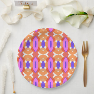 ikat geometric titern pattern pappteller