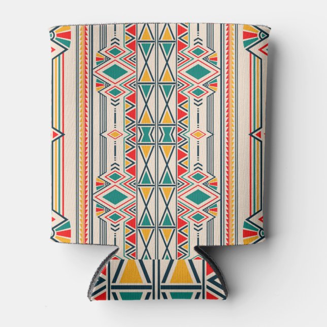 Ikat geometrisch, Folklore ethnische Ornamente. Dosenkühler (Vorderseite)