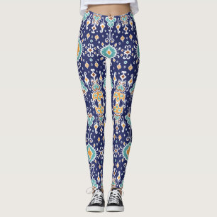Ikat Geometrisch: Folklore-Oriental-Ornament. Leggings