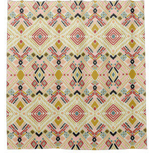 Ikat geometrische Folklore, orientalisches Damastm Duschvorhang