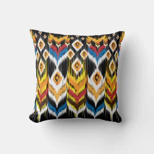 Ikat geometrische Folklore-Ornament. Ethische Stä Kissen