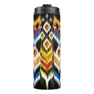Ikat geometrische Folklore-Ornament. Ethische Stä Thermosbecher
