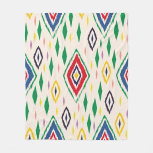 Ikat geometrische Folklore-Ornament mit Diamanten. Fleecedecke
