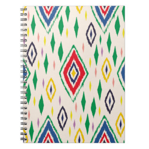 Ikat geometrische Folklore-Ornament mit Diamanten. Notizblock