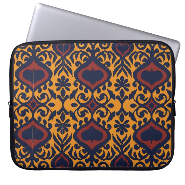 Ikat geometrische Folklore-Ornament. Orientalische Laptopschutzhülle (Vorderseite)