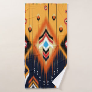 Ikat geometrische Folklore-Ornament. Stammesvölker Badehandtuch