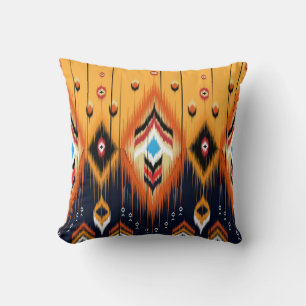 Ikat geometrische Folklore-Ornament. Stammesvölker Kissen