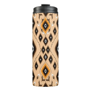 Ikat geometrische Folklore-Ornament. Stammesvölker Thermosbecher