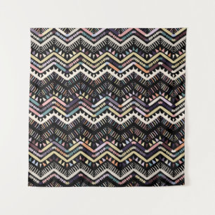 Ikat geometrische Folklore, Stammes Azteken-Muster Wandteppich