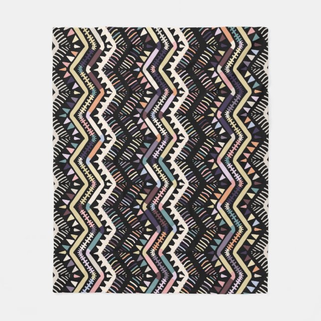 Ikat geometrische Folklore, Stammesaztemuster. Fleecedecke (Vorderseite)