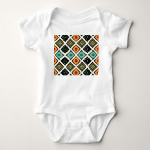Ikat geometrische, Folklore Stammesstruktur. Baby Strampler