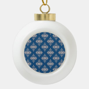 Ikat Geometrisches Folklore-Damaskus-Ornament Keramik Kugel-Ornament