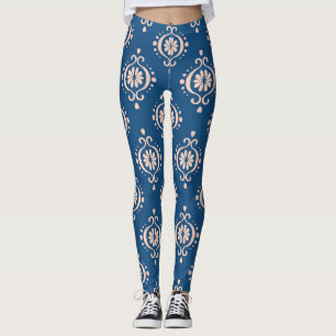 Ikat Geometrisches Folklore-Damaskus-Ornament Leggings