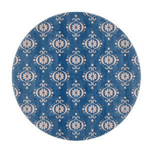 Ikat Geometrisches Folklore-Damaskus-Ornament Schneidebrett