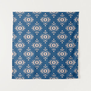 Ikat Geometrisches Folklore-Damaskus-Ornament Wandteppich