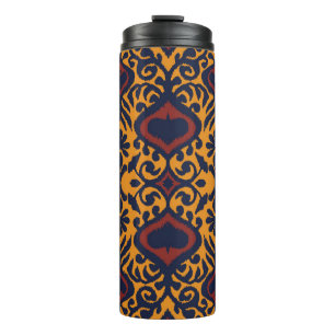 Ikat geometrisches Folklore-Ornament. Orientalisch Thermosbecher