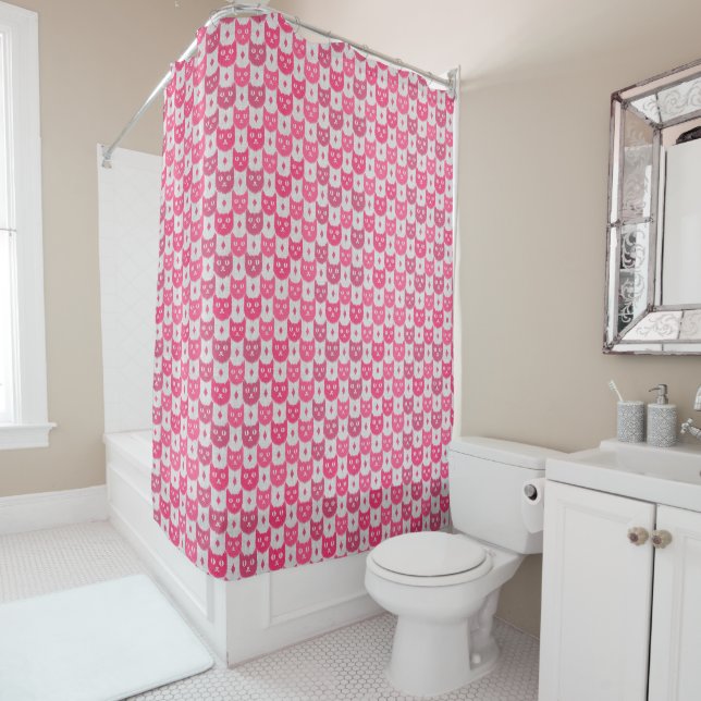 Ikat ikat rosa Muster Duschvorhang (Beispiel)
