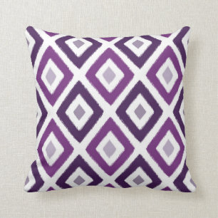 Ikat lila Diamant-Muster Kissen